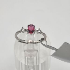 NWT Sterling Silver & Lab Created Pink Topaz Adjustable Ring